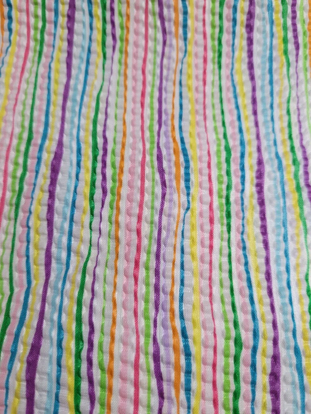 Springs Industries Multicolor Striped Seersucker Fabric 1 Yard (1525)